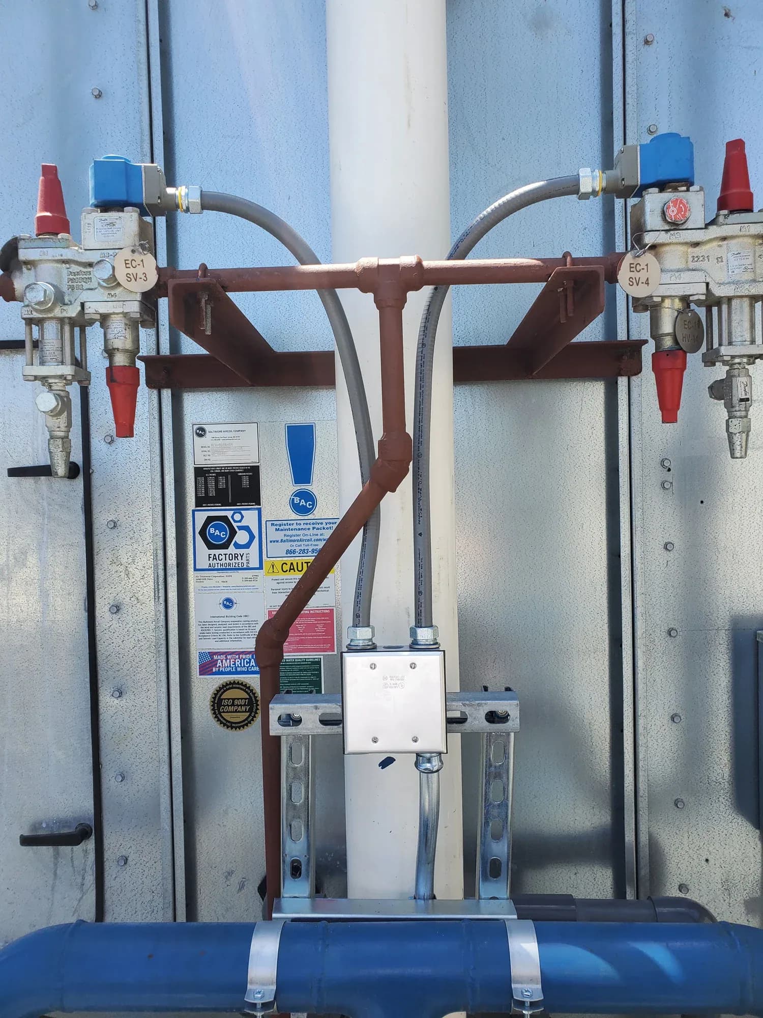 Wiring and controls at warehouse valves