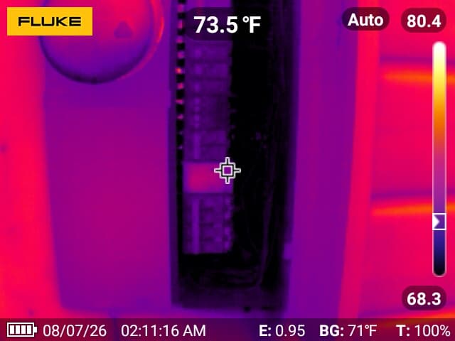 Thermal inspection image of electrical equipment