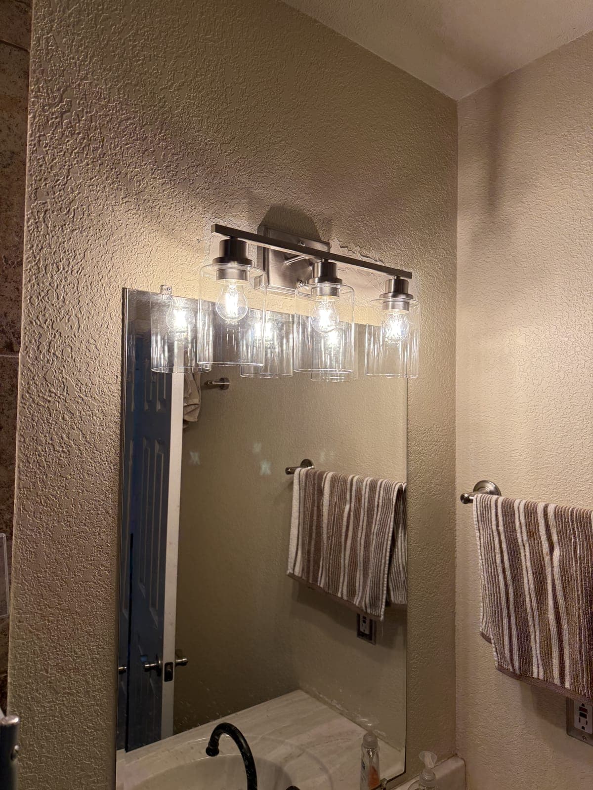 New bathroom vanity lighting in Los Altos Hills