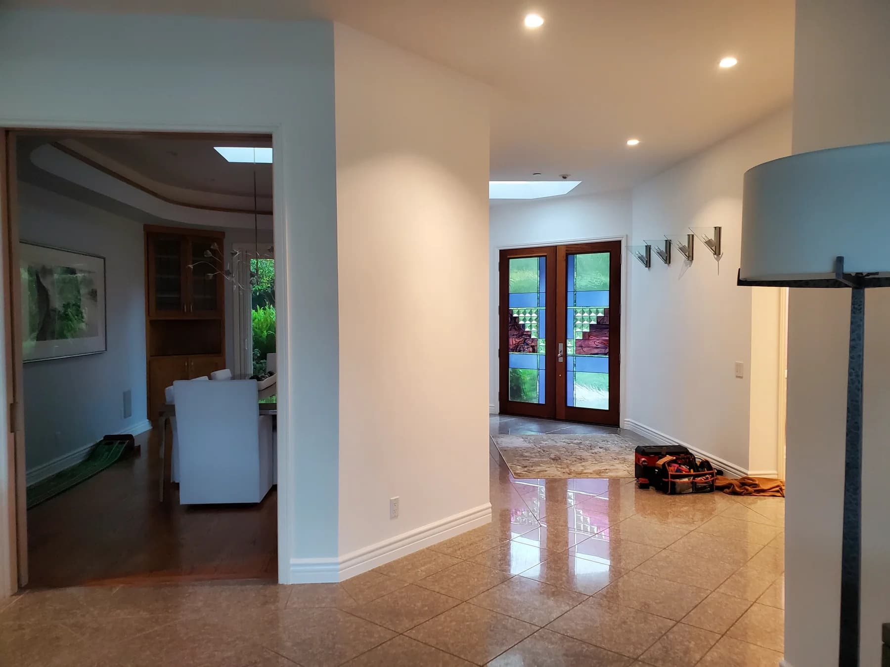Hallway with recessed ceiling lighting in Santa Cruz