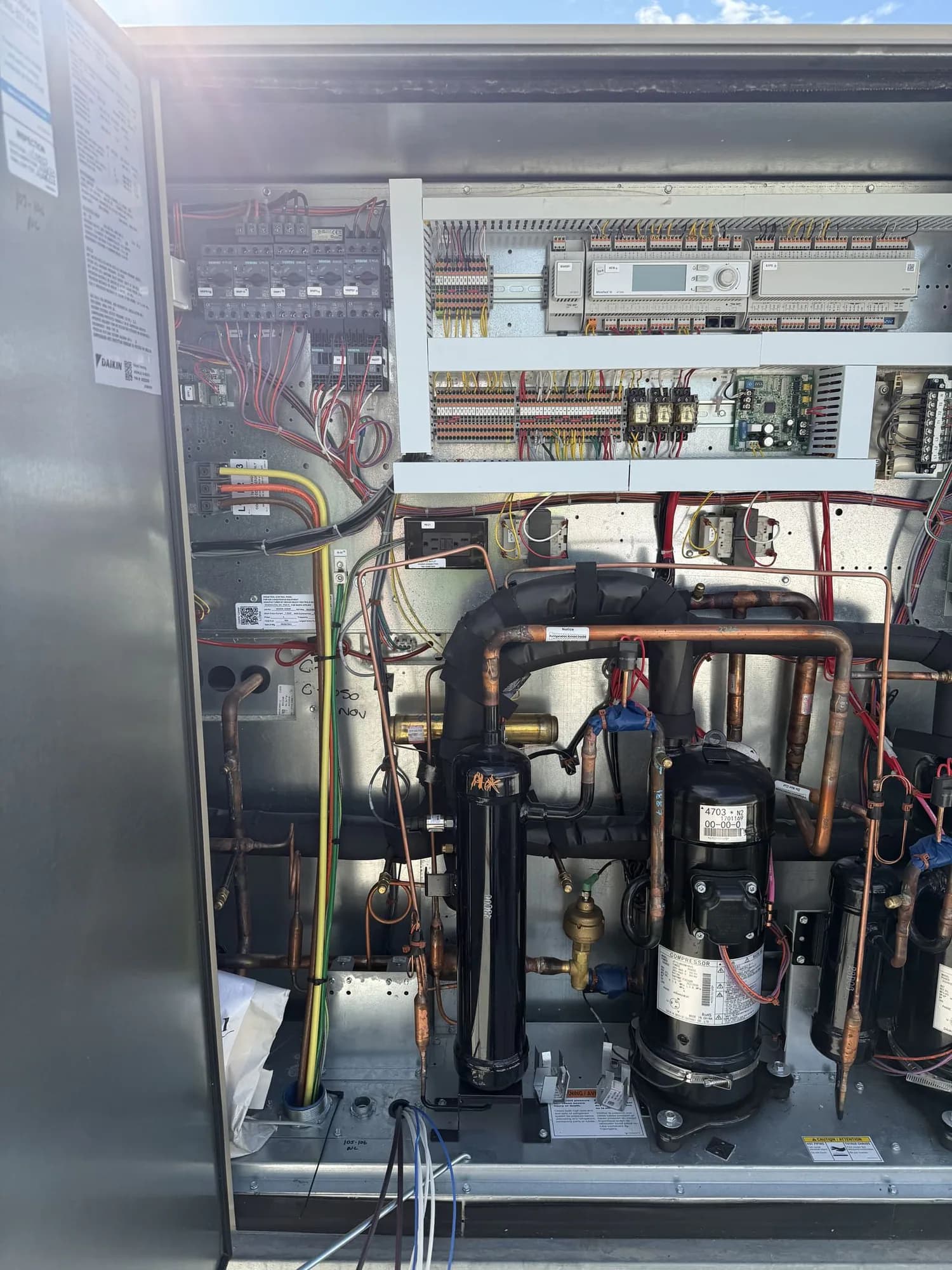 HVAC power and control compartment