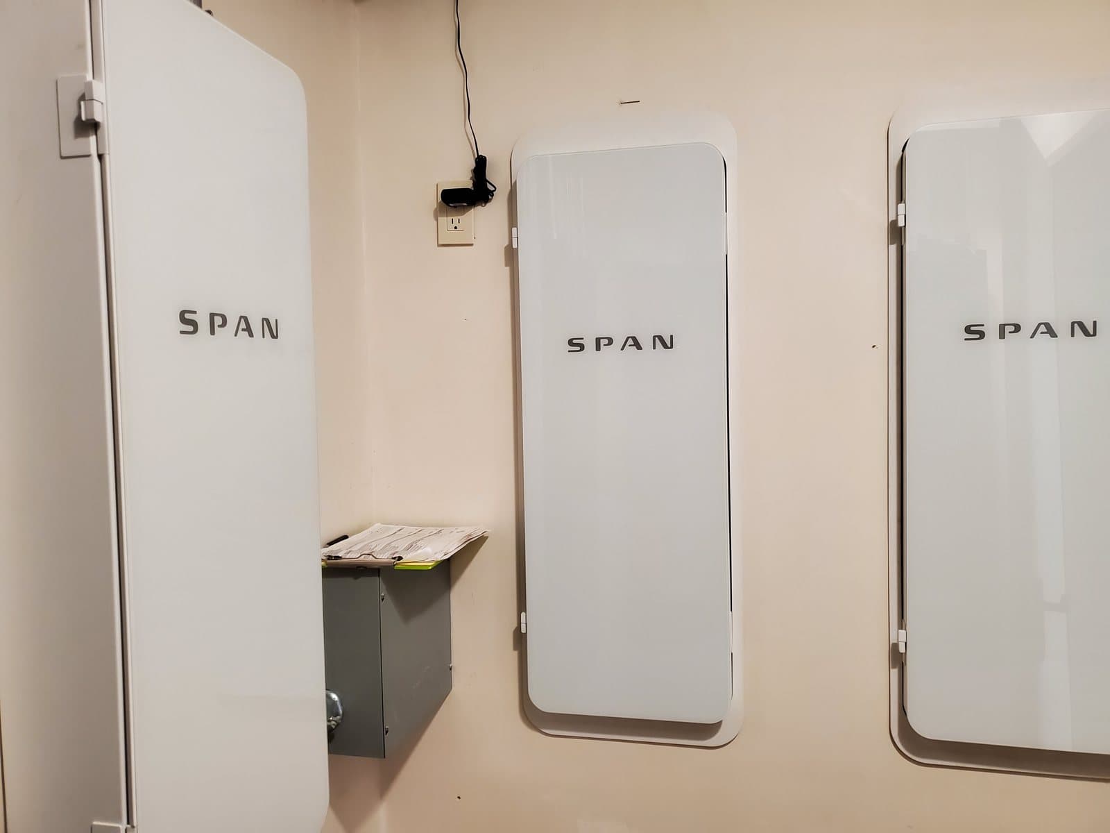 SPAN smart panels installed on a wall, ready for circuit-level load management